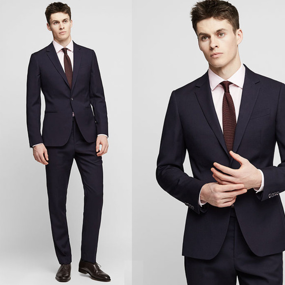 Reiss Charlie Blazer B-slim Not Navy Sz 46 Men's 100% Wool One-Button Jacket - Picture 1 of 12
